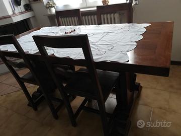 Tavolo e sedie legno massello