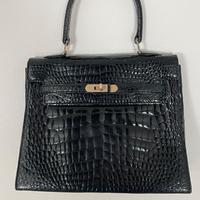 BORSA COCCODRILLO NERA