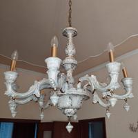 Lampadario 8 luci ceramica di Bassano + appliques