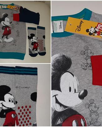 Pigiama cotone Topolino Benetton nuovo+calzini