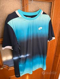 Maglia tennis Lotto blu/azzurra taglia M