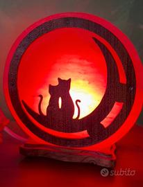 Lampada di sale  Gatto sulla Luna