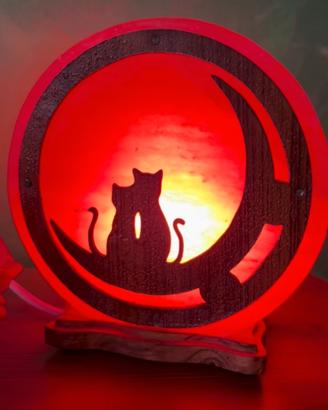 Lampada di sale  Gatto sulla Luna