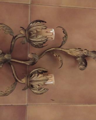 Applique in ferro a foglia oro liberty