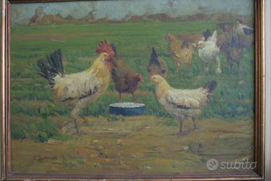 Quadro olio su tavola cm 55x40 