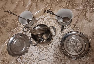 Raro Set Caffè Bavaria Vintage in Peltro 95%