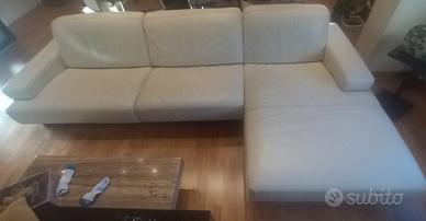 Divano pelle chaise-longue