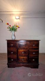 Cassettiera Vintage in legno Stile Farmacia