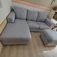 Divano angolare a tre posti