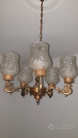 lampadario in bronzo - 5 bracci