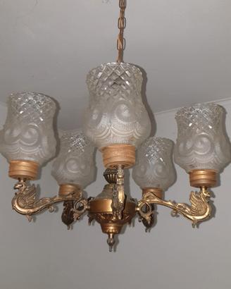 lampadario in bronzo - 5 bracci
