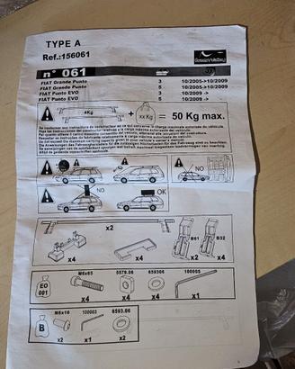 Barre porta tutto per Fiat Punto