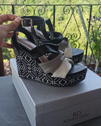 Sandali Zeppa Romeo Gigli Vera Pelle - Taglia 38