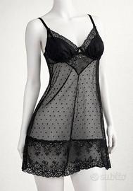 Parah-Sottoveste in tulle e pizzo nero