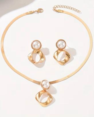 Set gioielli oro con perle: collana e orecchini