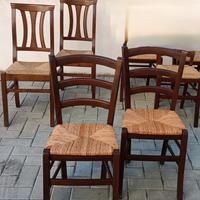 coppia di sedie in legno massello colore noce