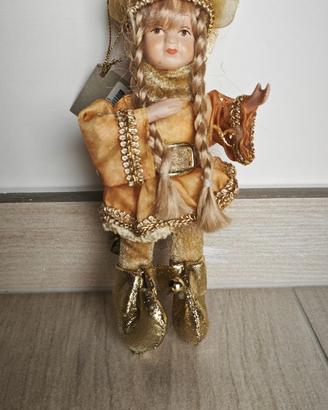 Bambola Elfo/Folletto Natalizio Oro - Decorazione