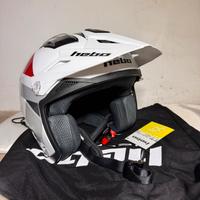 Casco jet con visiera trial Hebo