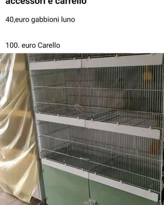 Carrello con gabbioni
