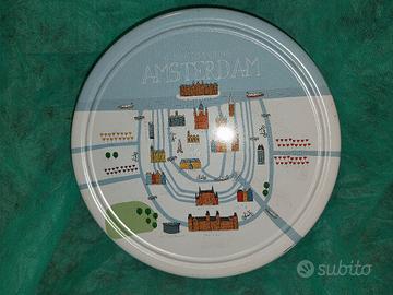 Scatola latta "Amsterdam", diametro 19cm.