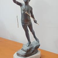 Paolo Uccello pescatore ridente in bronzo 