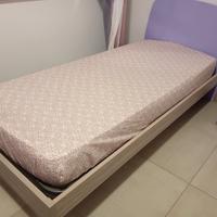 Letto singolo con rete e materasso 