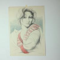 LITOGRAFIA FAUSTO MARIA LIBERATORE VOLTO DI DONNA