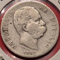 1 Lira 1887 Umberto I Regno d'Italia