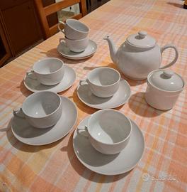 Set tazze da thè con teiera e zuccheriera ceramica