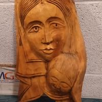 Madonna con bambinello intagliata in legno