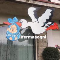 Decorazione fiocco nascita per porta, balcone, gia