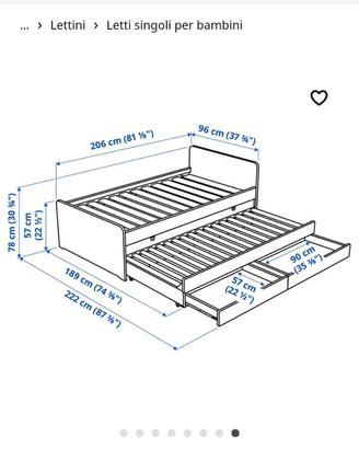 Letto singolo estraibile