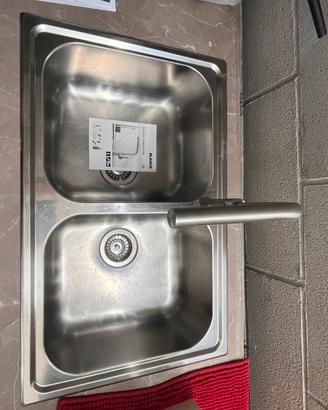 Lavabo doppio CM con rubinetto Blanco Lanora HD