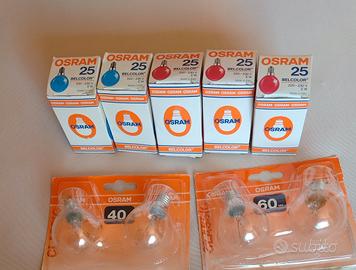 18 Lampadine Osram E14 e E27 incandescenza 