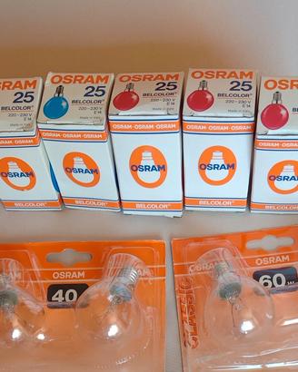 18 Lampadine Osram E14 e E27 incandescenza 