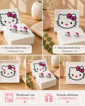 Orecchini Hello Kitty con Confezione Abbinata