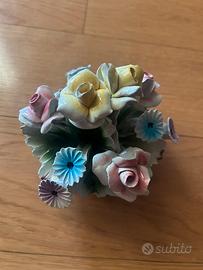 Cestino di fiori Porcellana di Capodimonte