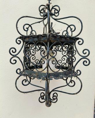 lampada in ferro battuto anni '60