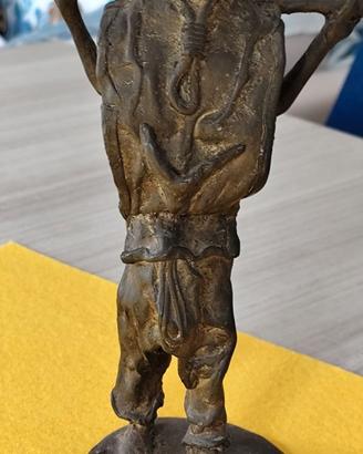RARA Statua Asiatica in bronzo fuso. inizi '900