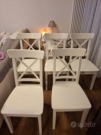 sedie bianche ikea rosentorp