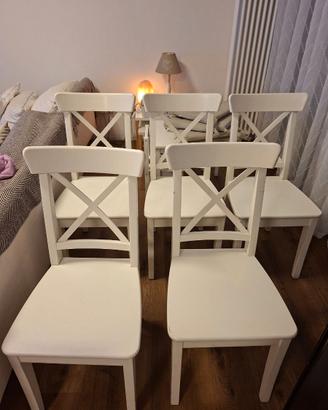 sedie bianche ikea rosentorp