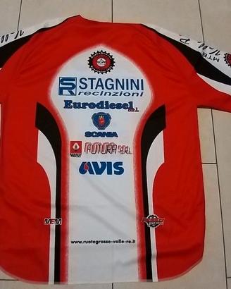 Maglia "MTB Valle RE" Maniche Corte Bianco/Rosso,
