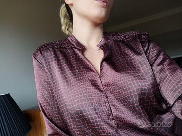 Blusa Cerruti 1881 bordeaux pitonata S