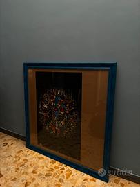 🖼️ CORNICE QUADRATA BLU - VETRO – 110,5 x 110,5 cm