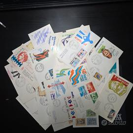 45 buste commemorative con timbro e francobolli