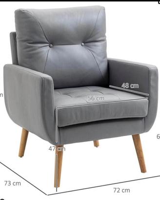Poltrono-sedia moderna grigia HomCom