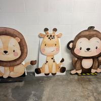 Animali in cartone per festa tema Jungle x bambini