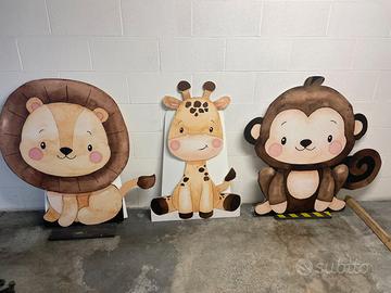 Animali in cartone per festa tema Jungle x bambini