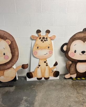 Animali in cartone per festa tema Jungle x bambini