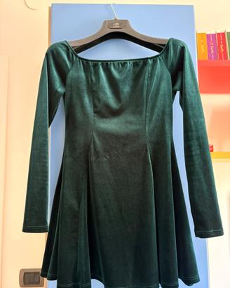 Vestito in velluto verde